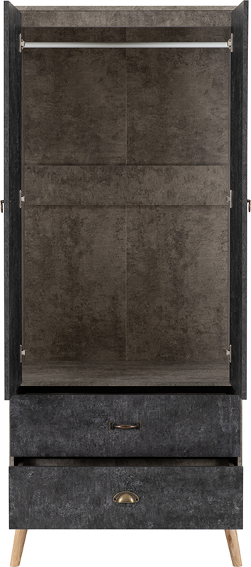 Nordic 2 Door 2 Drawer Wardrobe Greycharcoal Concrete Effect 2022 100 101 162 03 Scaled