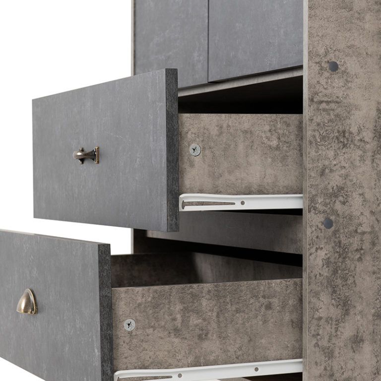 Nordic 2 Door 2 Drawer Wardrobe Greycharcoal Concrete Effect 2022 100 101 162 06 Scaled