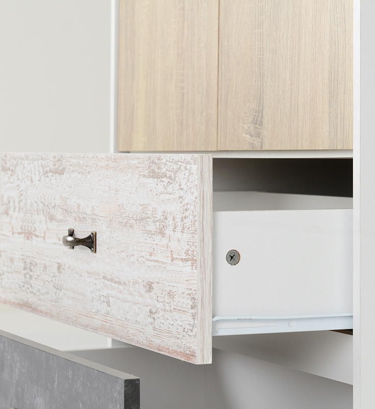 Nordic 2 Door 2 Drawer Wardrobe Whitedistressed Effect 2019 07 100 101 081