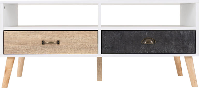 Nordic 2 Drawer Coffee Table Whitedistressed Effect 2021 300 301 058 03 Scaled
