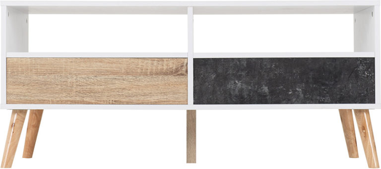 Nordic 2 Drawer Coffee Table Whitedistressed Effect 2021 300 301 058 05a Scaled