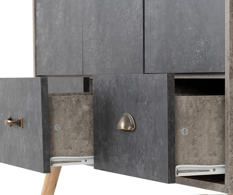 Nordic 3 Door 3 Drawer Wardrobe Greycharcoal Concrete Effect 2022 100 101 163 06 Scaled