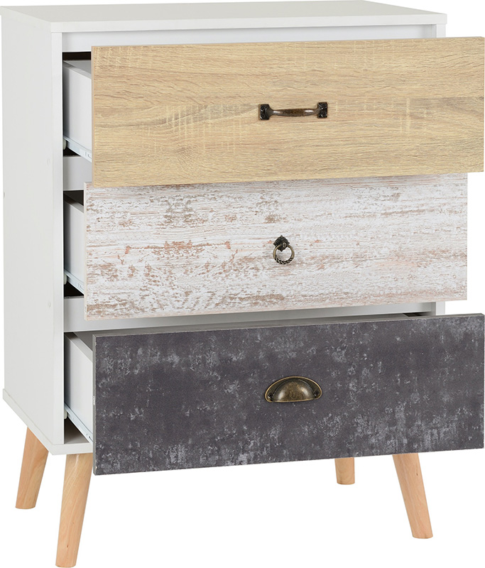 Nordic 3 Drawer Chest Whitedistressed Effect 2019 02 100 102 097